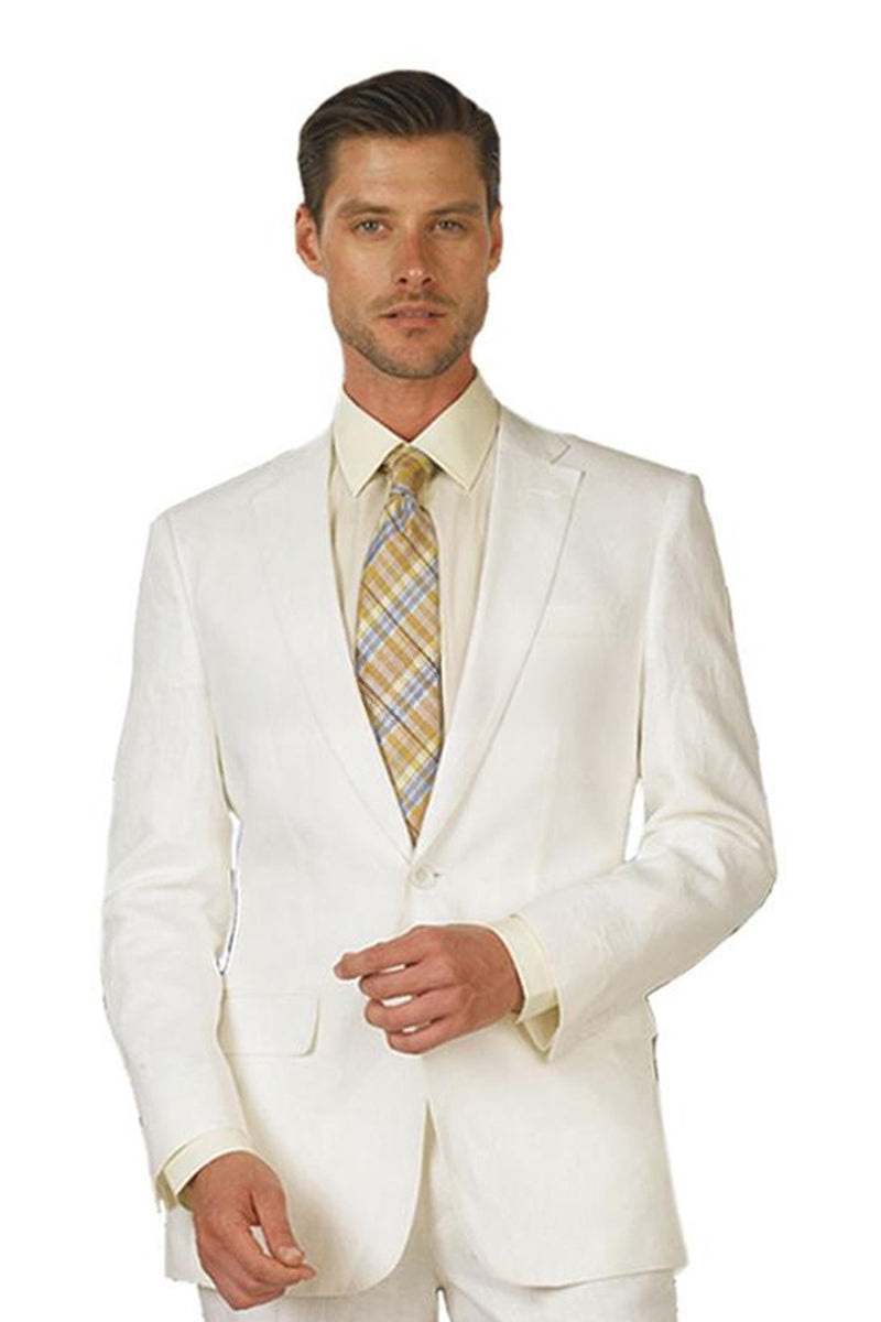 Enzo White Linen Suit (2-Piece Set)