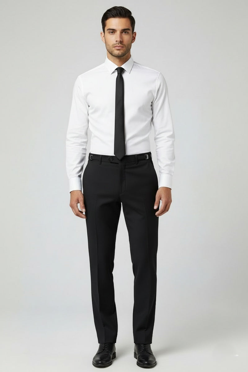"Ethan" Black Super 150's Luxury Viscose Blend Suit Pants