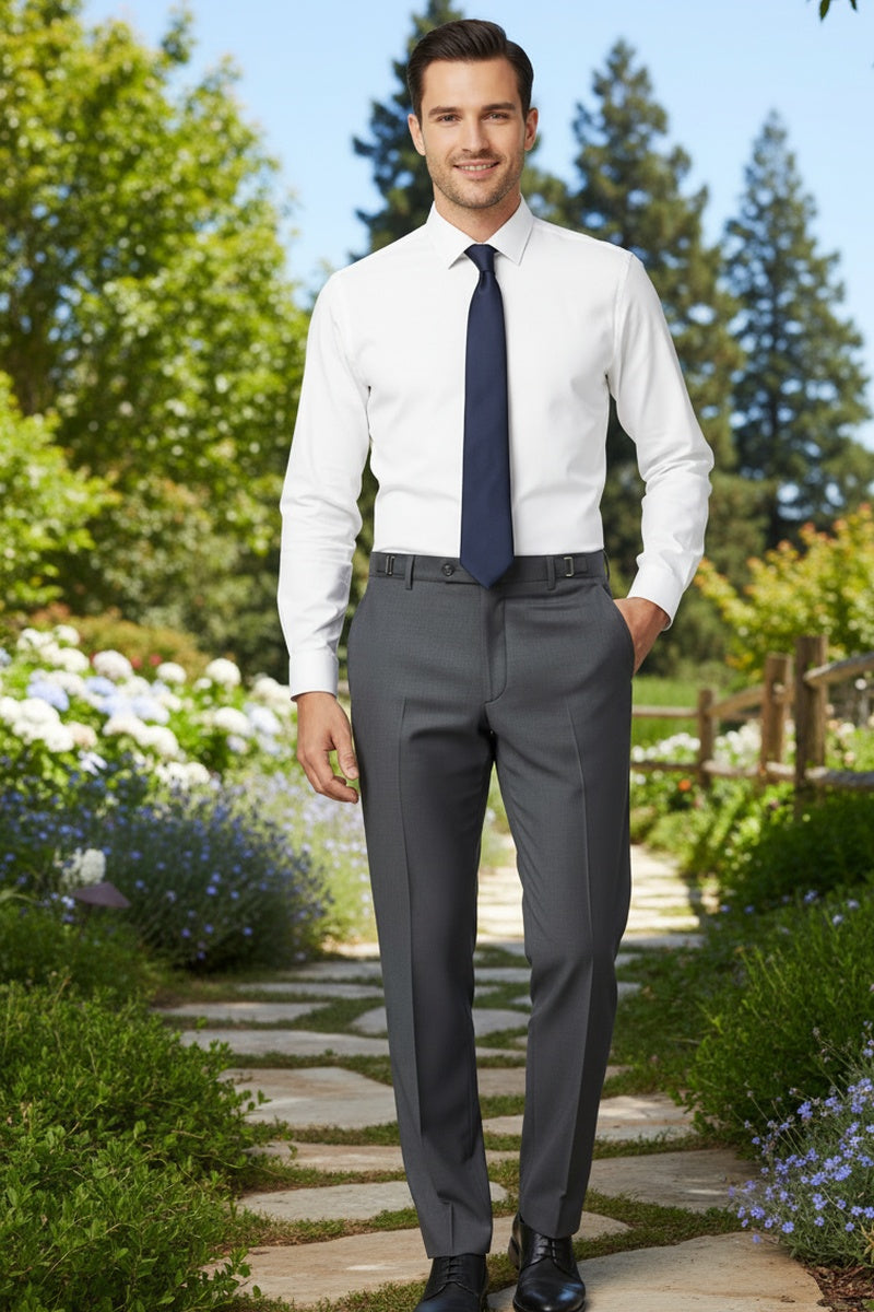 "Ethan" Steel Grey Super 150's Luxury Viscose Blend Suit Pants