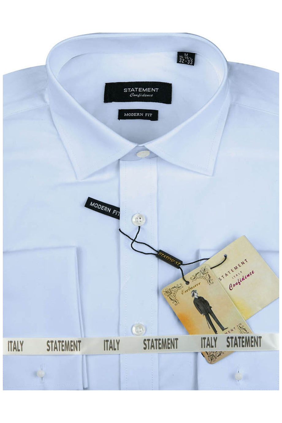 "Crest" Blue Laydown Collar Dress Shirt