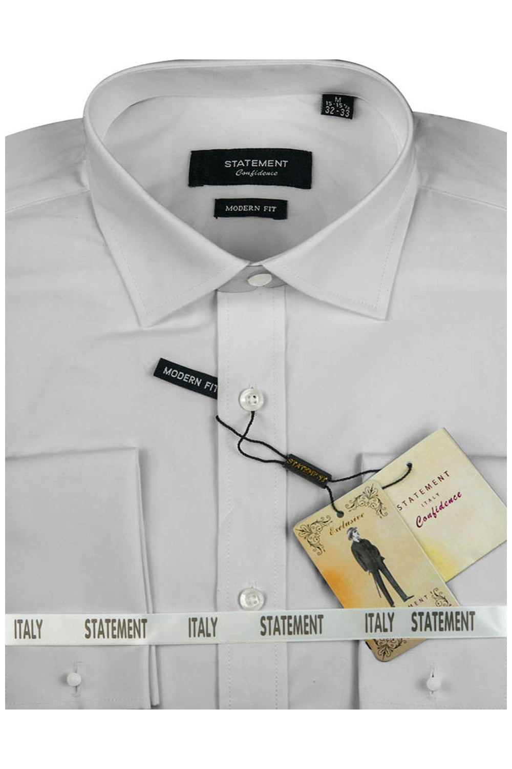 "Crest" Grey Laydown Collar Dress Shirt