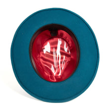 Ferrecci Acid Blue Fedora 100% Australian Wool Crushable Hat