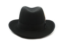 Ferrecci Black 100% Wool Australian Firm Fur Felt Godfather Hat