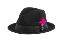 Ferrecci Black Brooks Trilby 100% Australian Wool Crushable Hat