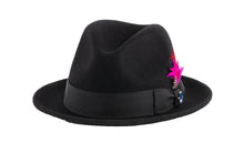 Ferrecci Black Brooks Trilby 100% Australian Wool Crushable Hat
