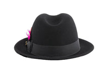 Ferrecci Black Brooks Trilby 100% Australian Wool Crushable Hat