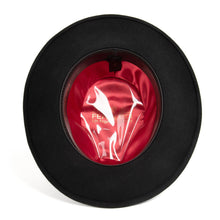 Ferrecci Black & Red Fedora 100% Australian Wool Crushable Hat