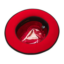 Ferrecci Black & Red Grayson Fedora 100% Australian Wool Crushable Hat