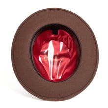 Ferrecci Brown Fedora 100% Australian Wool Crushable Hat