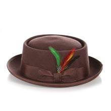 Ferrecci Brown Pork Pie Premium Wool Hat