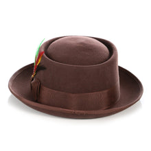 Ferrecci Brown Pork Pie Premium Wool Hat