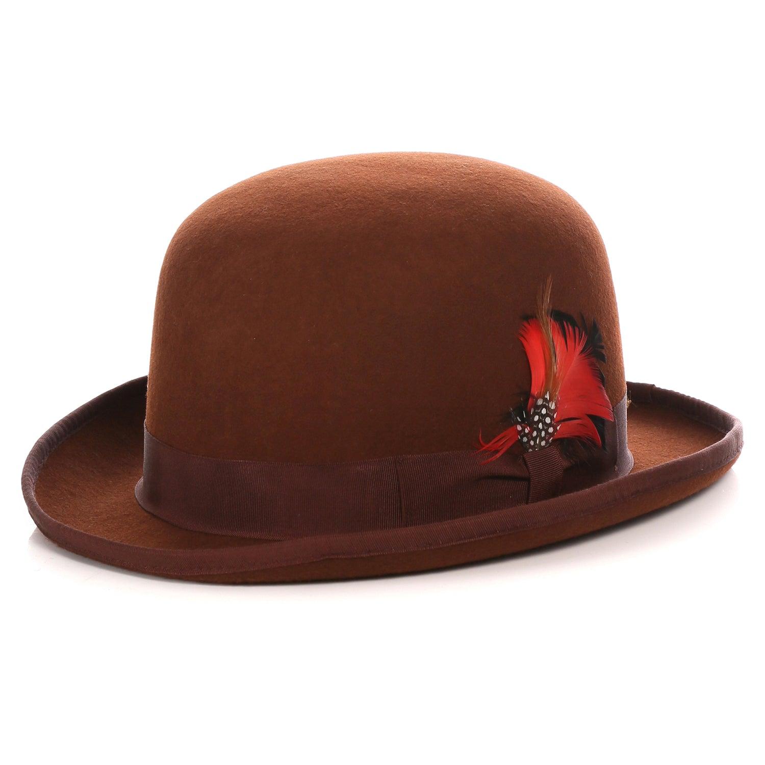 Ferrecci Brown Premium Wool Derby Hat