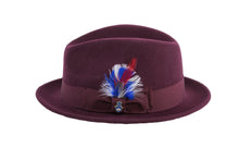 Ferrecci Burgundy Brooks Trilby 100% Australian Wool Felt Crushable Hat