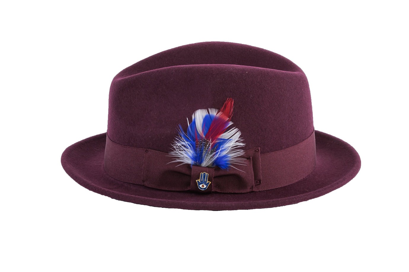 Ferrecci Burgundy Brooks Trilby 100% Australian Wool Felt Crushable Hat