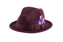 Ferrecci Burgundy Brooks Trilby 100% Australian Wool Felt Crushable Hat