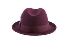 Ferrecci Burgundy Brooks Trilby 100% Australian Wool Felt Crushable Hat