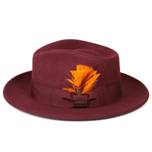 Ferrecci Burgundy Fedora 100% Australian Wool Crushable Hat