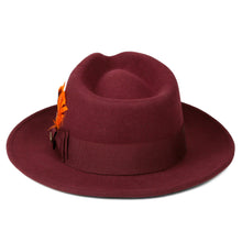 Ferrecci Burgundy Fedora 100% Australian Wool Crushable Hat