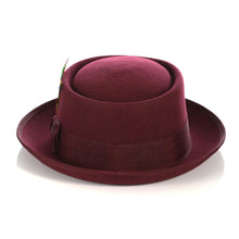 Ferrecci Burgundy Pork Pie Premium Wool Hat