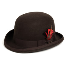 Ferrecci Dark Brown Premium Wool Derby Bowler Hat