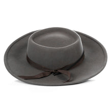 Ferrecci Grey Fedora Earp Wide Brim Hat