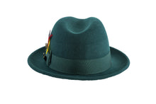 Ferrecci Hunter Green Brooks Trilby 100% Australian Wool Crushable Hat