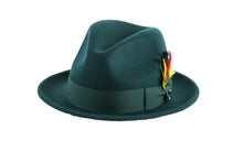 Ferrecci Hunter Green Brooks Trilby 100% Australian Wool Crushable Hat