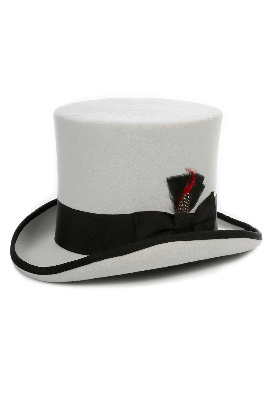 Ferrecci Light Grey & Black Premium Wool Top Hat
