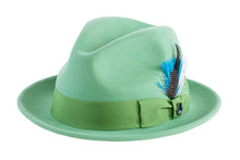 Ferrecci Lime Green Brooks Trilby 100% Australian Wool Felt Hat
