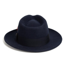 Ferrecci Navy Blue Fedora 100% Australian Wool Crushable Hat