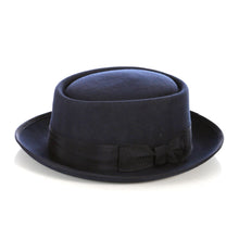 Ferrecci Navy Pork Pie Premium Wool Hat
