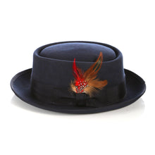 Ferrecci Navy Pork Pie Premium Wool Hat