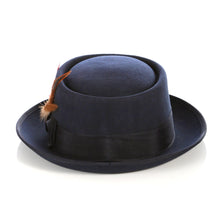 Ferrecci Navy Pork Pie Premium Wool Hat