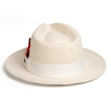 Ferrecci Off-White Fedora 100% Australian Wool Crushable Hat