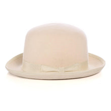 Ferrecci Off-White Premium Wool Derby Bowler Hat