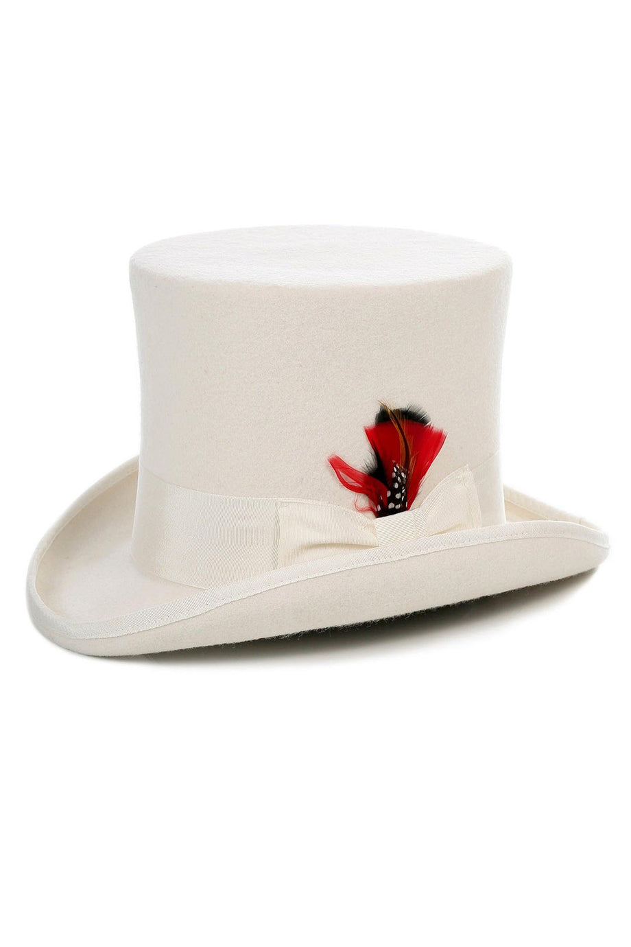 Ferrecci Off-White Premium Wool Top Hat