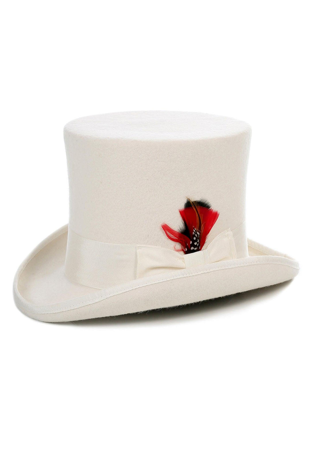 Ferrecci Off-White Premium Wool Top Hat