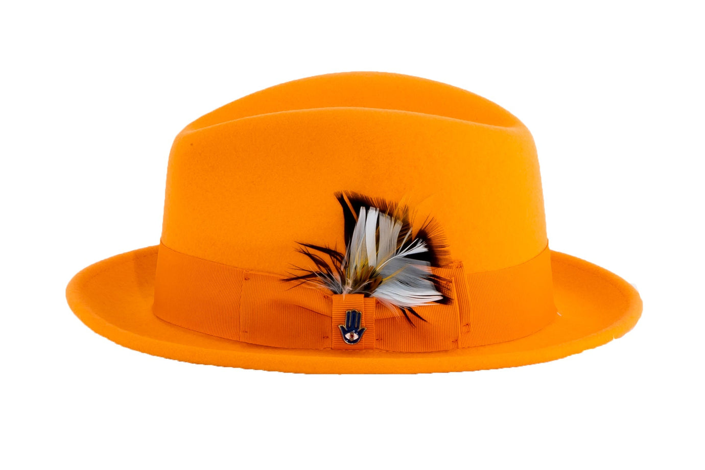 Ferrecci Orange Brooks Trilby 100% Australian Wool Felt Crushable Hat