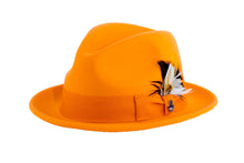 Ferrecci Orange Brooks Trilby 100% Australian Wool Felt Crushable Hat