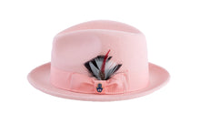 Ferrecci Pink Brooks Trilby 100% Australian Wool Felt Crushable Hat