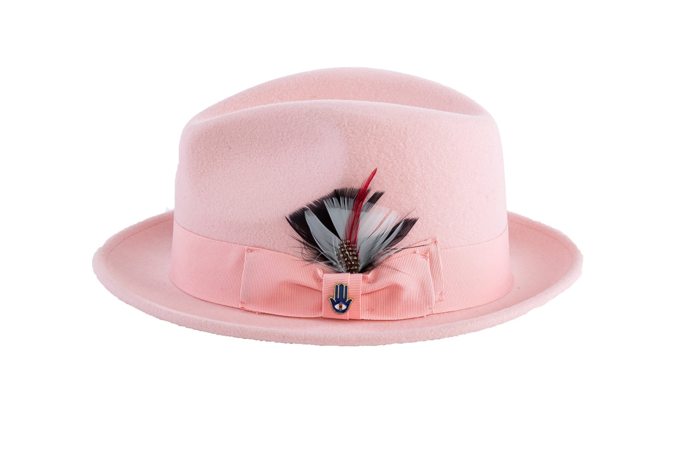 Ferrecci Pink Brooks Trilby 100% Australian Wool Felt Crushable Hat