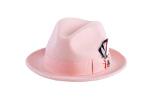 Ferrecci Pink Brooks Trilby 100% Australian Wool Felt Crushable Hat