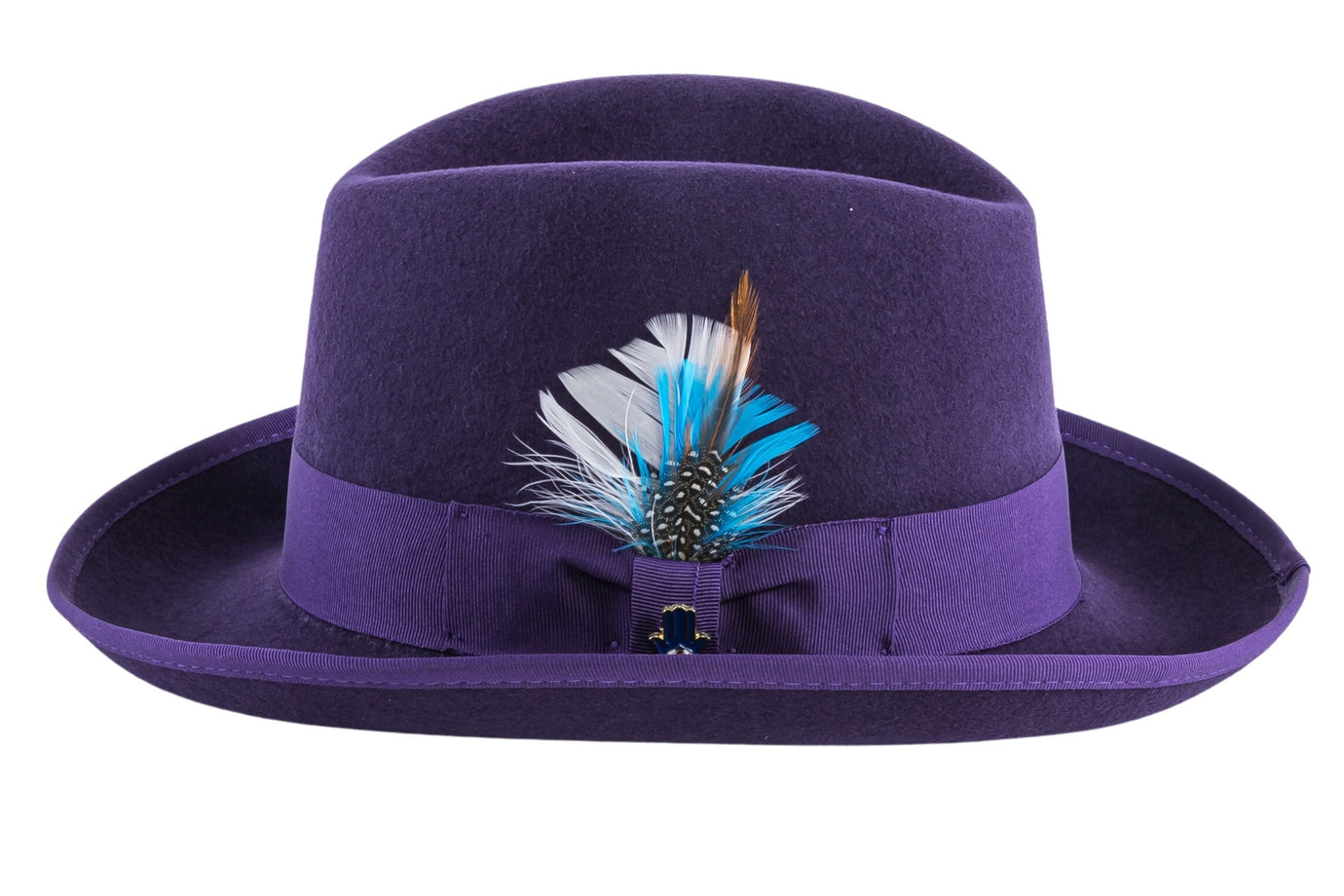 Ferrecci Purple 100 % Wool Australian Fur Felt Godfather Hat