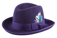 Ferrecci Purple 100 % Wool Australian Fur Felt Godfather Hat