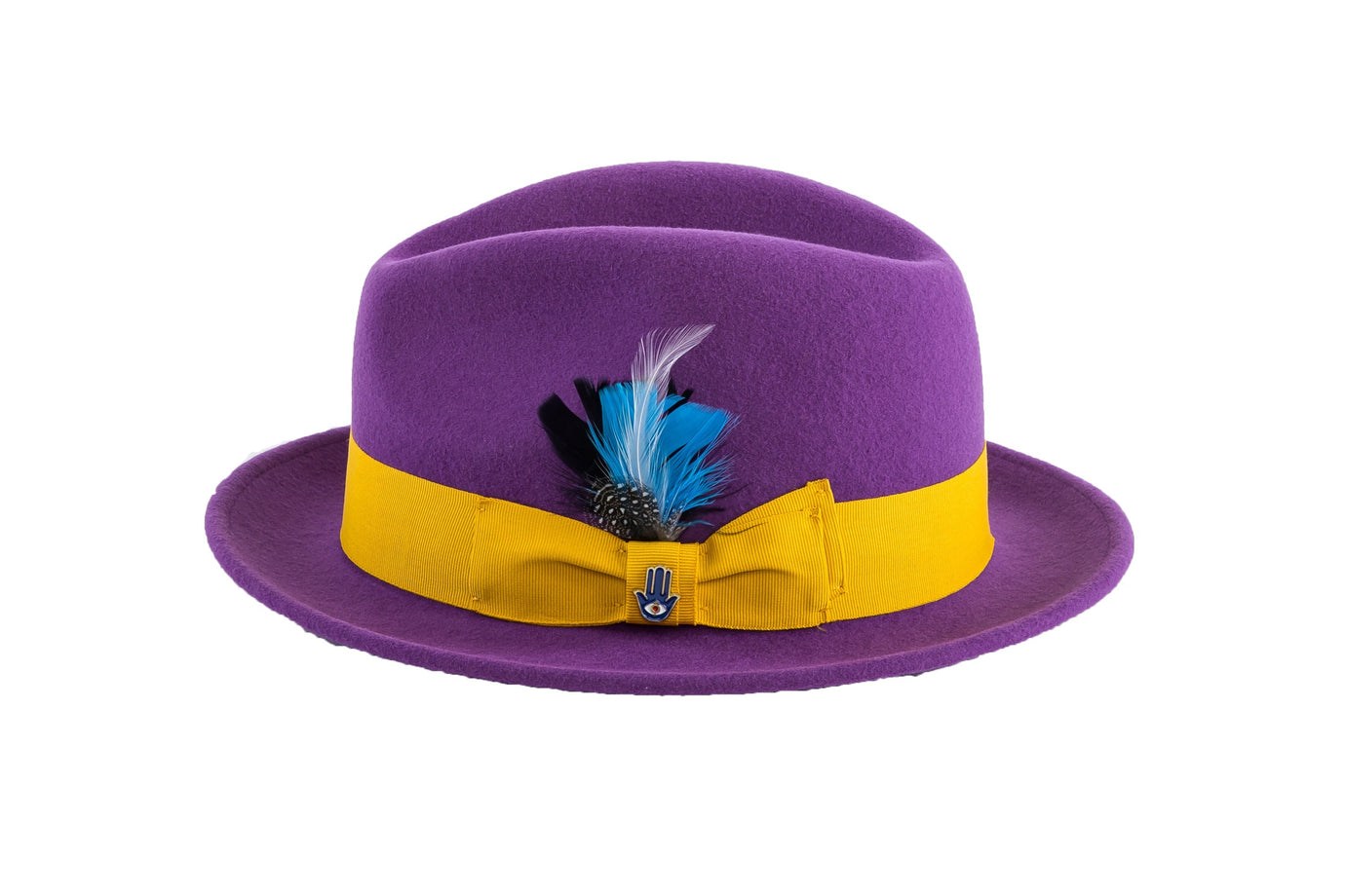 Ferrecci Purple Brooks Trilby 100% Australian Wool Felt Crushable Hat