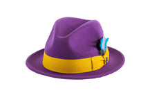 Ferrecci Purple Brooks Trilby 100% Australian Wool Felt Crushable Hat