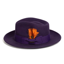 Ferrecci Purple Fedora 100% Australian Wool Crushable Hat