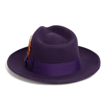 Ferrecci Purple Fedora 100% Australian Wool Crushable Hat