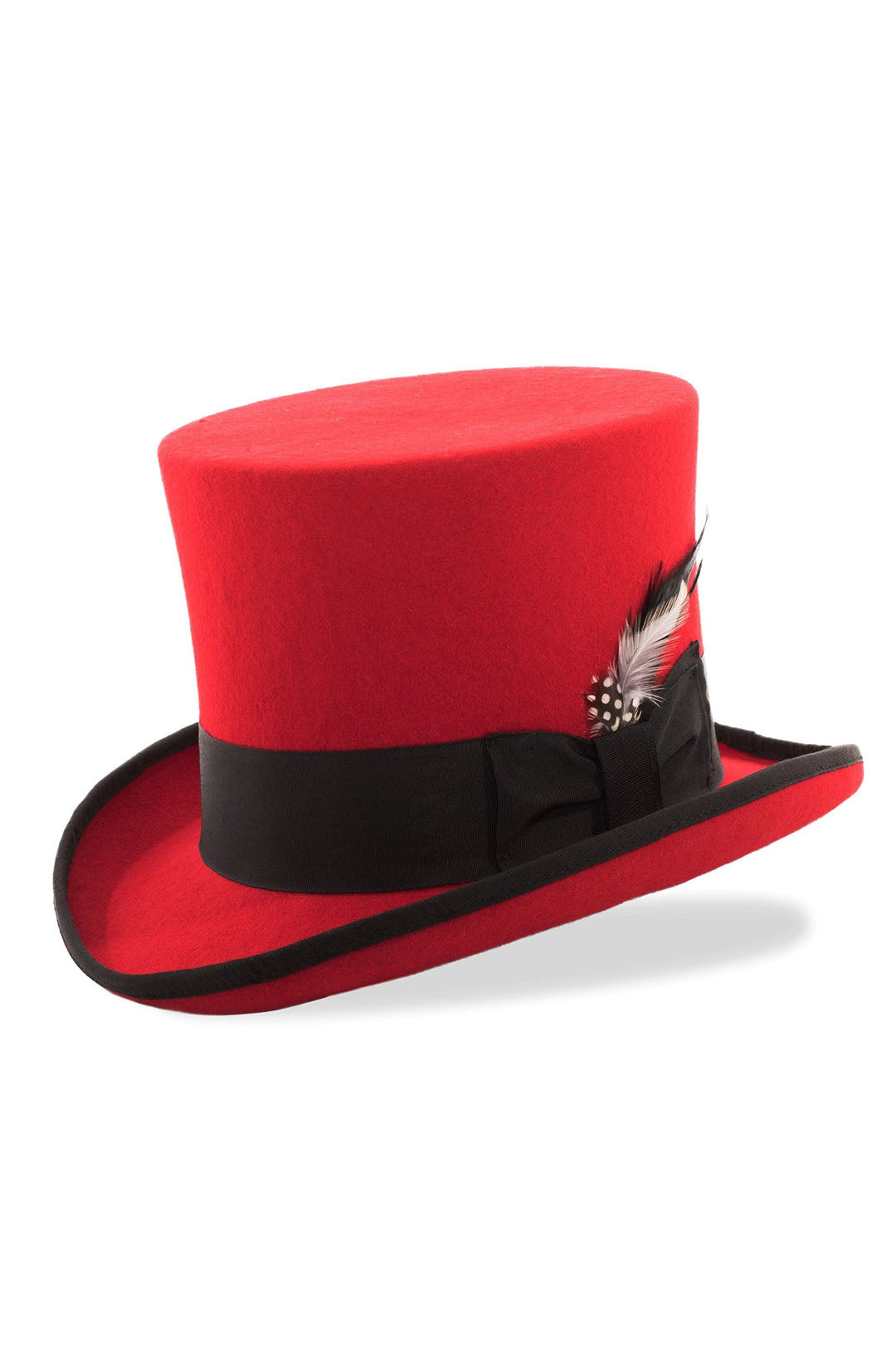 Ferrecci Red and Black Premium Wool Top Hat