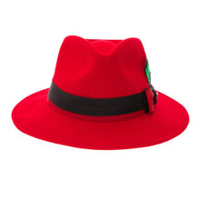 Ferrecci Red & Black Grayson Fedora 100% Australian Wool Crushable Hat
